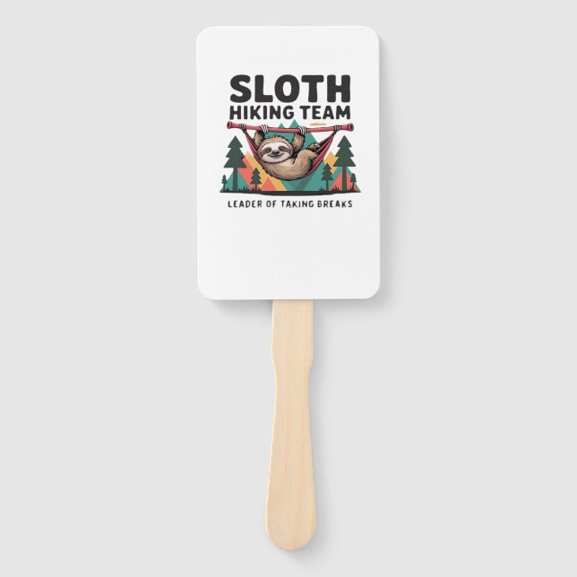 Funny Sloth Hiking - This funny sloth hiking gift  Hand Fan (Front)