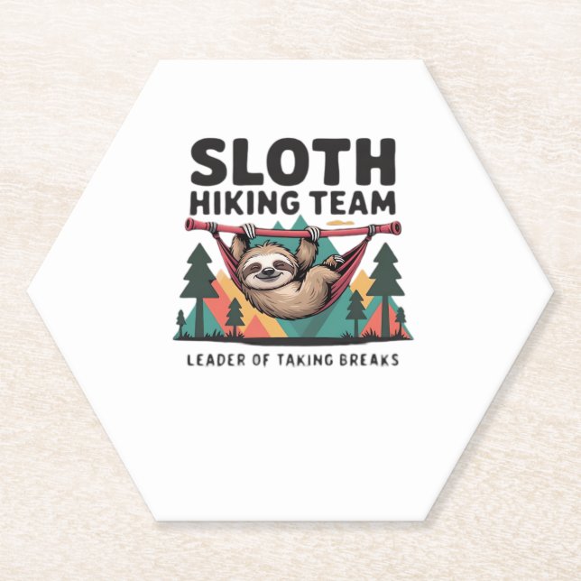 Funny Sloth Hiking - This funny sloth hiking gift  Paper Coaster (Front)