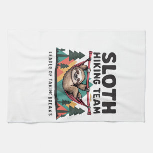 Funny Sloth Hiking - This funny sloth hiking gift Tea Towel