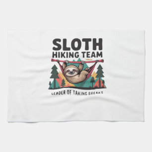 Funny Sloth Hiking - This funny sloth hiking gift Tea Towel