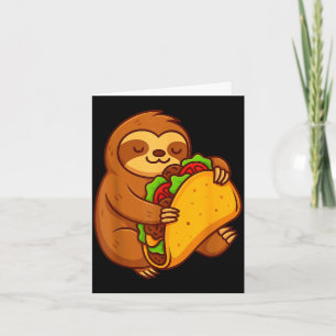 Funny sloth hugging taco mexican food lover cinco card