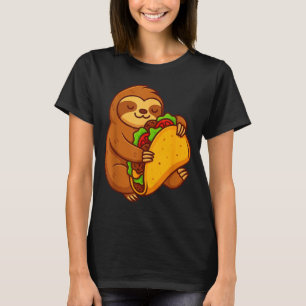 Funny sloth hugging taco mexican food lover cinco T-Shirt