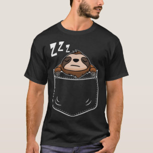 Funny sloth in chest pocket Pullover Hoodie