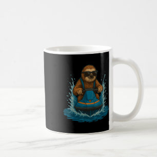 Funny Sloth In Sungles Animal Water Scooter Summer Coffee Mug
