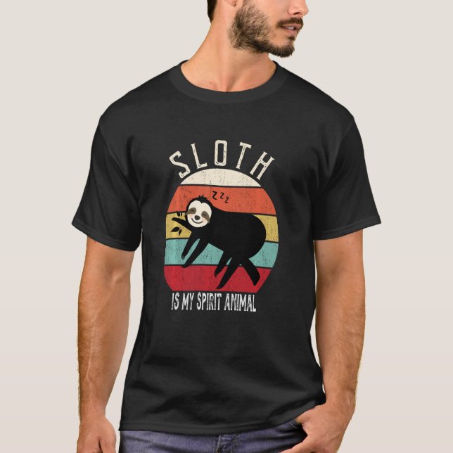 Funny Sloth Is My Spirit Animal  Men Women Boys Gi T-Shirt (Front)