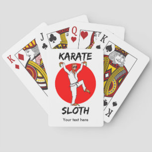 Funny Sloth Karate Japan Flag Playing Cards