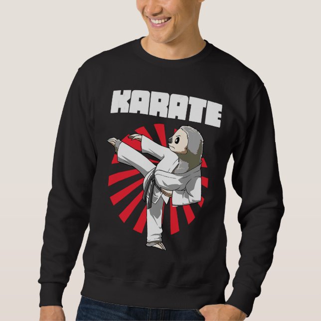 Funny Sloth Karate Nap Sloth Lazy Sweatshirt (Front)