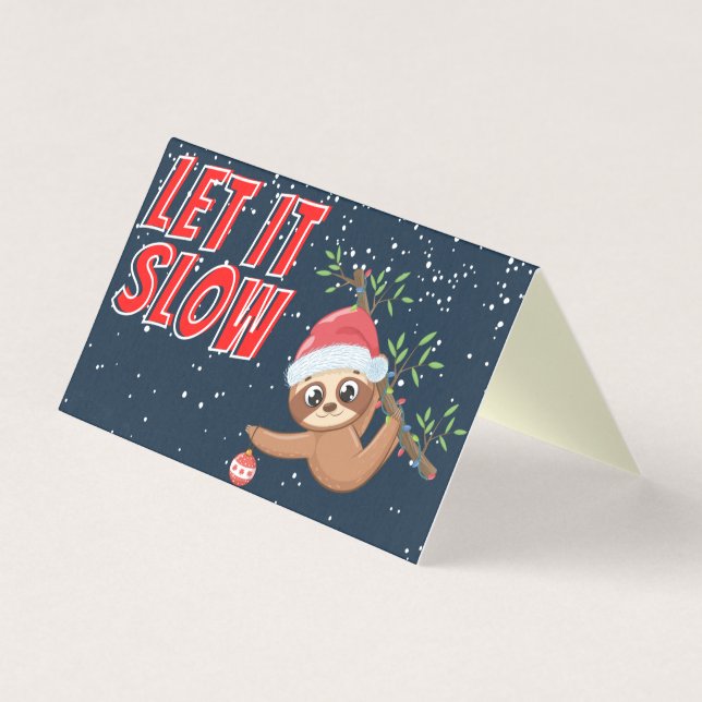 Funny Sloth Let It Slow 25 Pack Christmas Cards (Front)