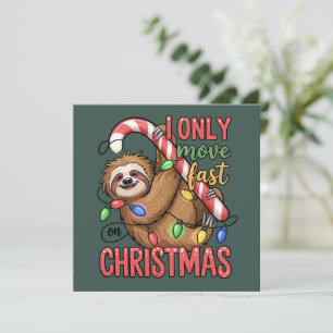 Funny Sloth Lover Christmas Cute Animal Xmas Holiday Card
