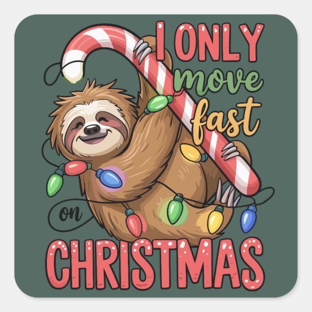 Funny Sloth Lover Christmas Cute Animal Xmas  Square Sticker (Front)
