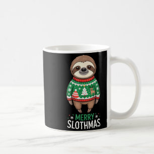Funny Sloth Lover Christmas Merry Slothmas Ugly Ho Coffee Mug