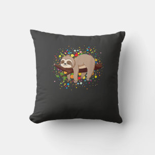 Funny Sloth Lovers Polka Dots Happy Dot Day Girls Cushion