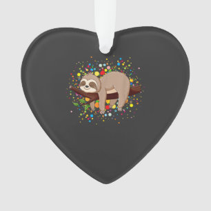 Funny Sloth Lovers Polka Dots Happy Dot Day Girls  Ornament