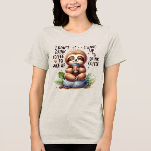 Funny sloth lovers word art Tri-Blend shirt