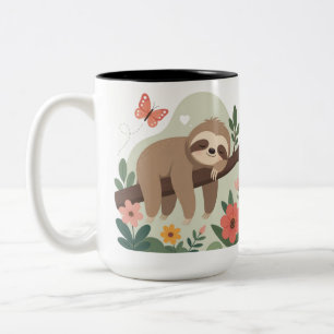 Funny Sloth Mug with Colour Inside