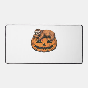 Funny Sloth on Halloween Pumpkin Essential T-Shirt Desk Mat