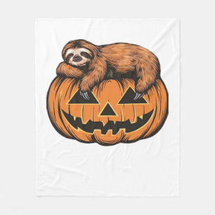 Funny Sloth on Halloween Pumpkin Essential T-Shirt Fleece Blanket