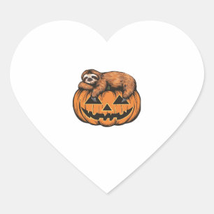 Funny Sloth on Halloween Pumpkin Essential T-Shirt Heart Sticker