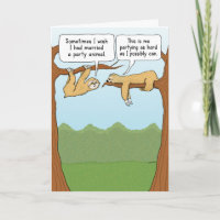 Funny Sloth Party Animals Birthday