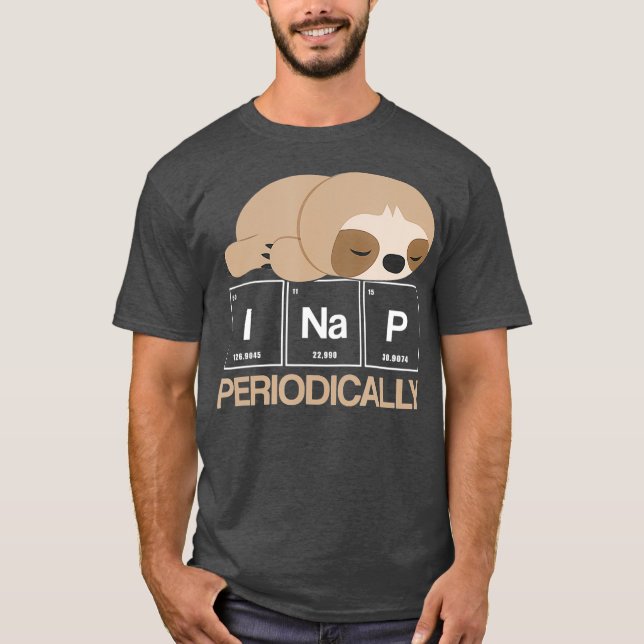 Funny Sloth Periodic Table Science Physics T-Shirt (Front)