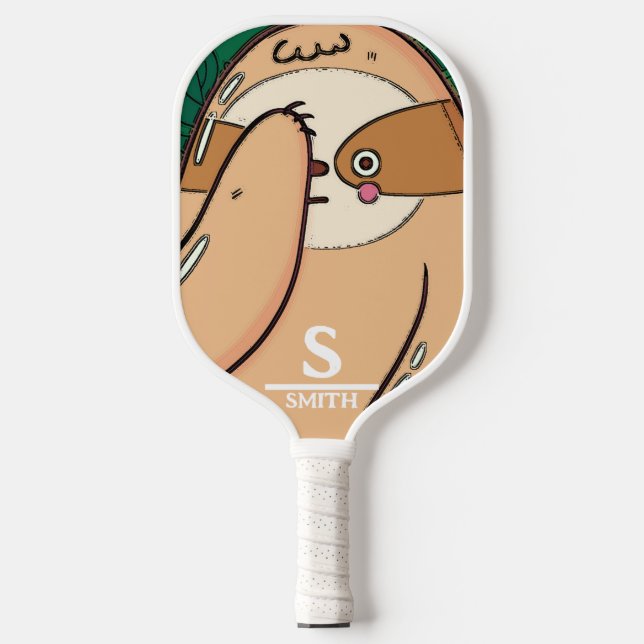 Funny Sloth Pickleball Personalised Paddle (Front)