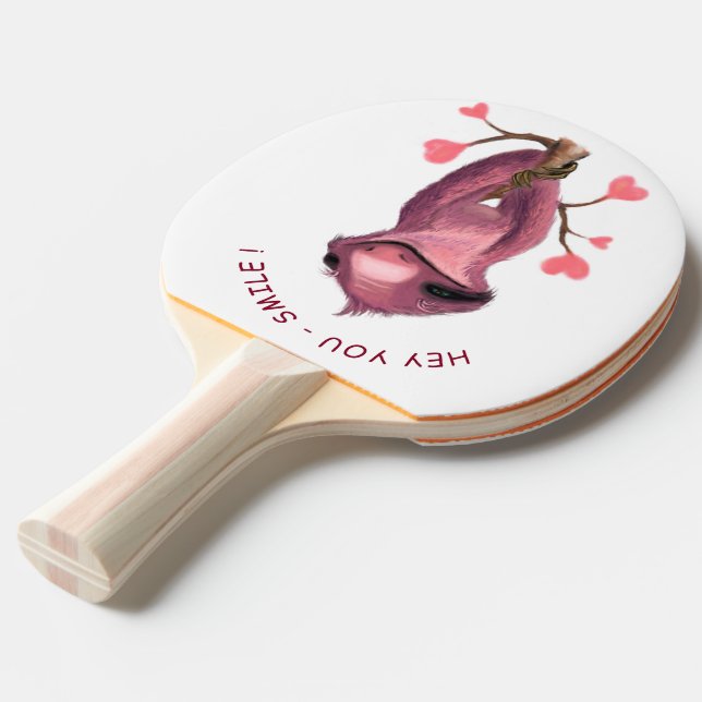 Funny Sloth Ping Pong Paddle (Front Angle)