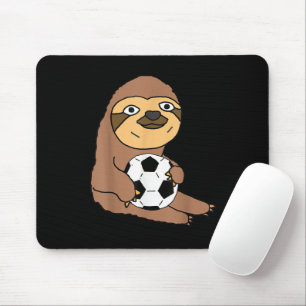 Funny Sloth Playing Soccer Mouse Pad
