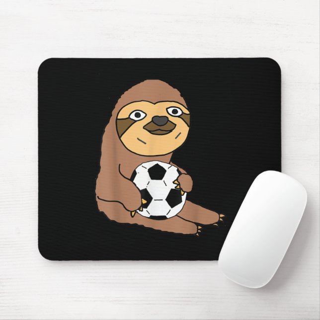Funny Sloth Playing Soccer Mouse Pad (With Mouse)