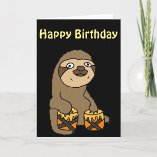 Funny Sloth Playing the Bongo Drums Card