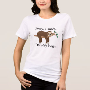 Funny Sloth Puns Tee, Punny Cute Animals Graphic Tri-Blend Shirt