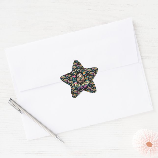 Funny Sloth Quote All Over Print Star Sticker (Envelope)
