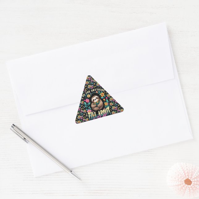 Funny Sloth Quote All Over Print Triangle Sticker (Envelope)