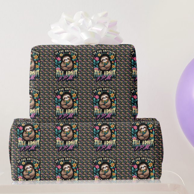 Funny Sloth Quote All Over Print Wrapping Paper (Creator Uploaded)