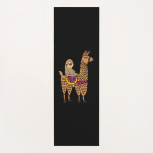Funny Sloth Riding Llama Yoga Mat