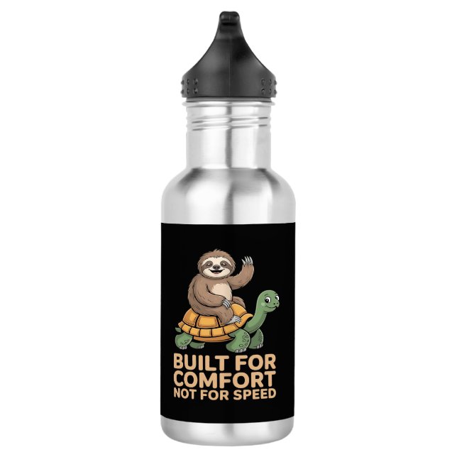 Funny Sloth Riding Turtle 532 Ml Water Bottle (Right)