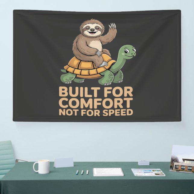 Funny Sloth Riding Turtle Banner (Tradeshow)