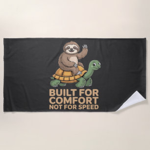 Funny Sloth Riding Turtle Beach Towel