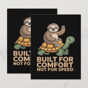 Funny Sloth Riding Turtle Card