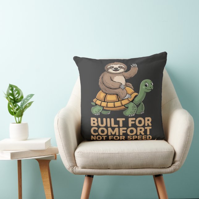 Funny Sloth Riding Turtle Cushion (Chair)