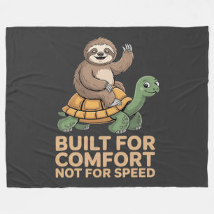 Funny Sloth Riding Turtle Fleece Blanket