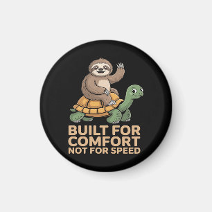 Funny Sloth Riding Turtle Magnet