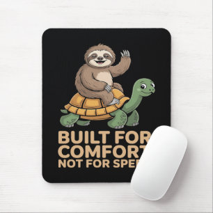 Funny Sloth Riding Turtle Mouse Pad