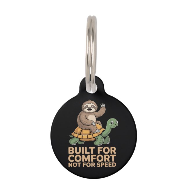 Funny Sloth Riding Turtle Pet Tag (Front)
