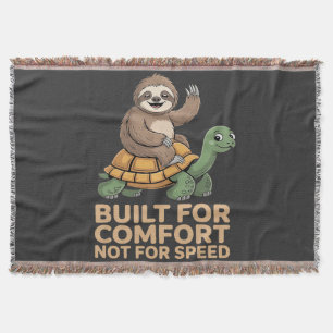 Funny Sloth Riding Turtle Throw Blanket