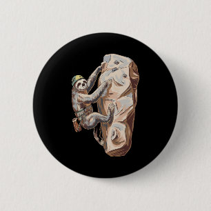 Funny Sloth Rock Climbing Cartoon 6 Cm Round Badge