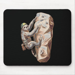 Funny Sloth Rock Climbing Cartoon Mouse Pad