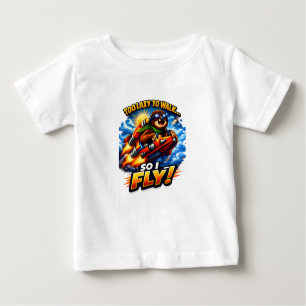Funny Sloth Rocket Meme, Too Lazy to Walk So I Fly Baby T-Shirt