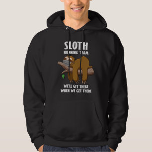 Funny Sloth Running Team Face Mask Hoodie