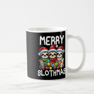 Funny Sloth Santa Hat Retro Matching Christmas Fam Coffee Mug