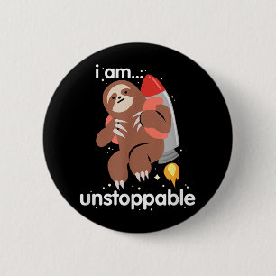 Funny Sloth Shirt I Am Unstoppable Trex Jetpack Sl 6 Cm Round Badge